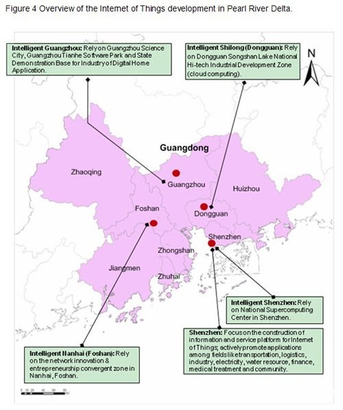 图4 珠江三角洲地区物联网产业发展概况
